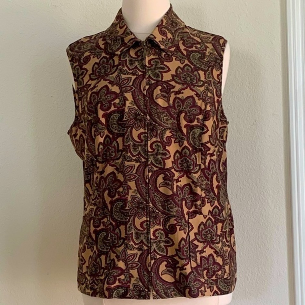 Koret Floral, Paisley vest. XL full front zip vest.